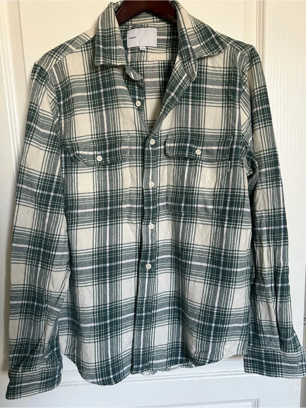 Adsum Green & White Plaid Button-Up Shirt